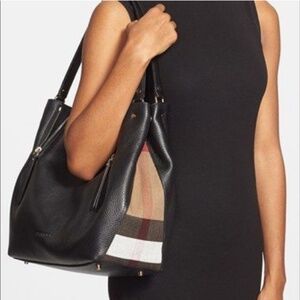 Burberry black maidstone medium tote bag